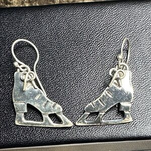 Sterling Silver Ice Skate Earrings